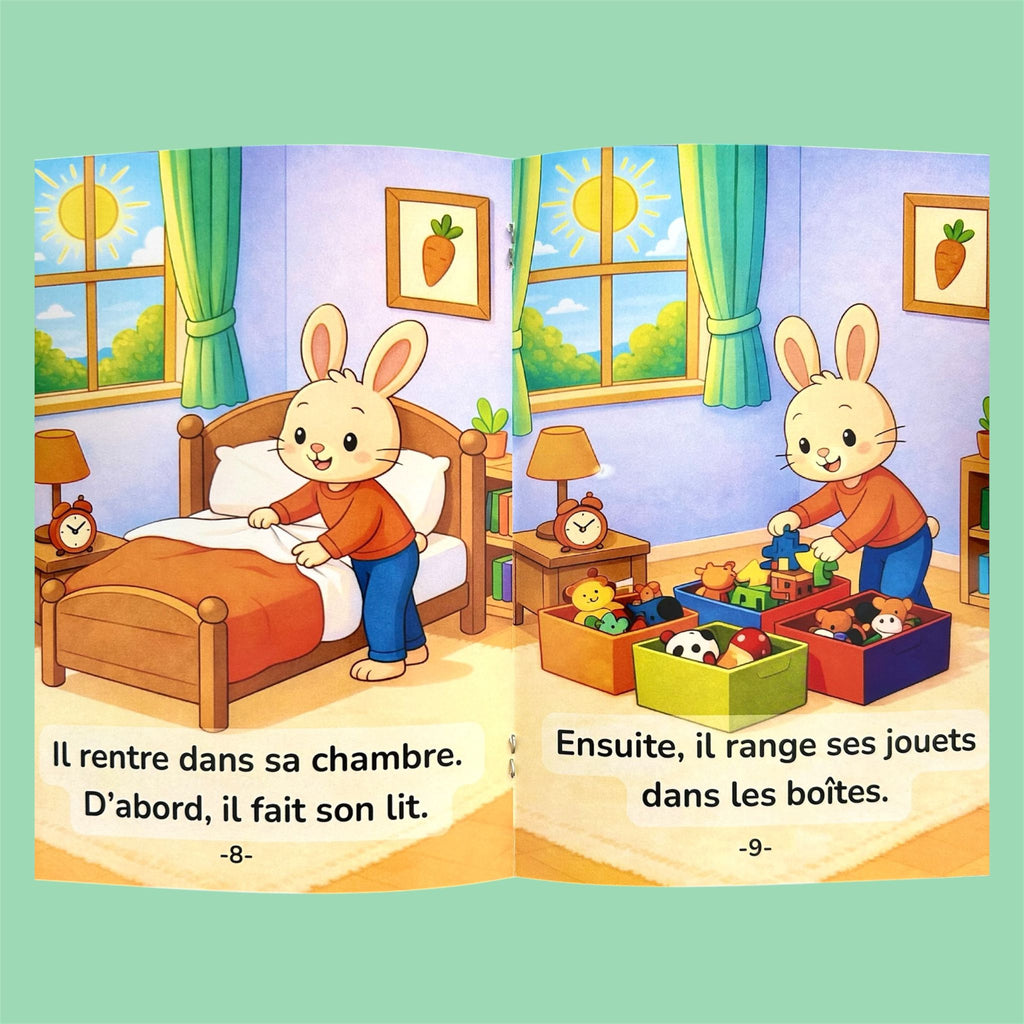 Le petit lapereau aide sa maman