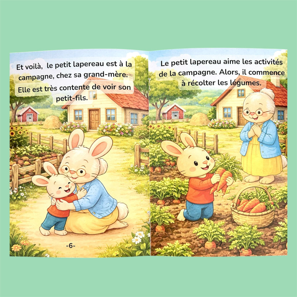 Le petit lapereau chez sa grand-mère