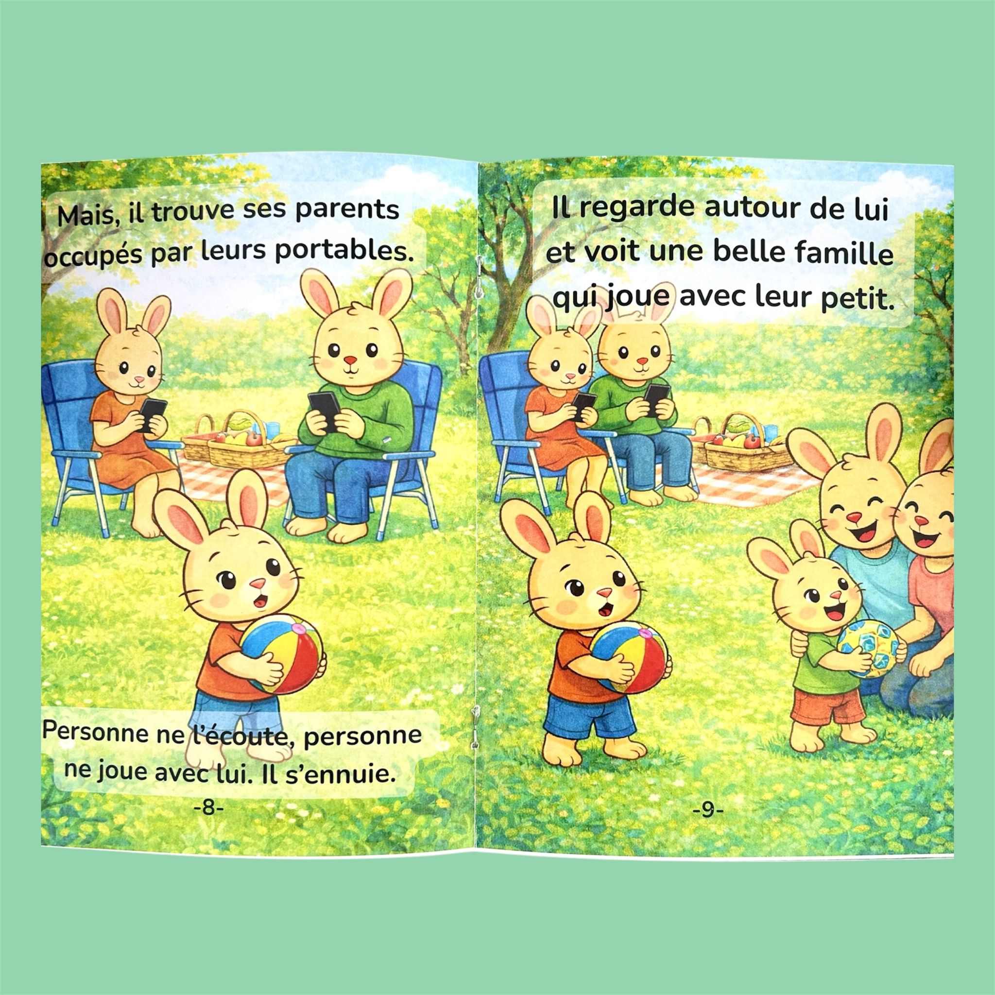 Le petit lapereau fait du pique-nique