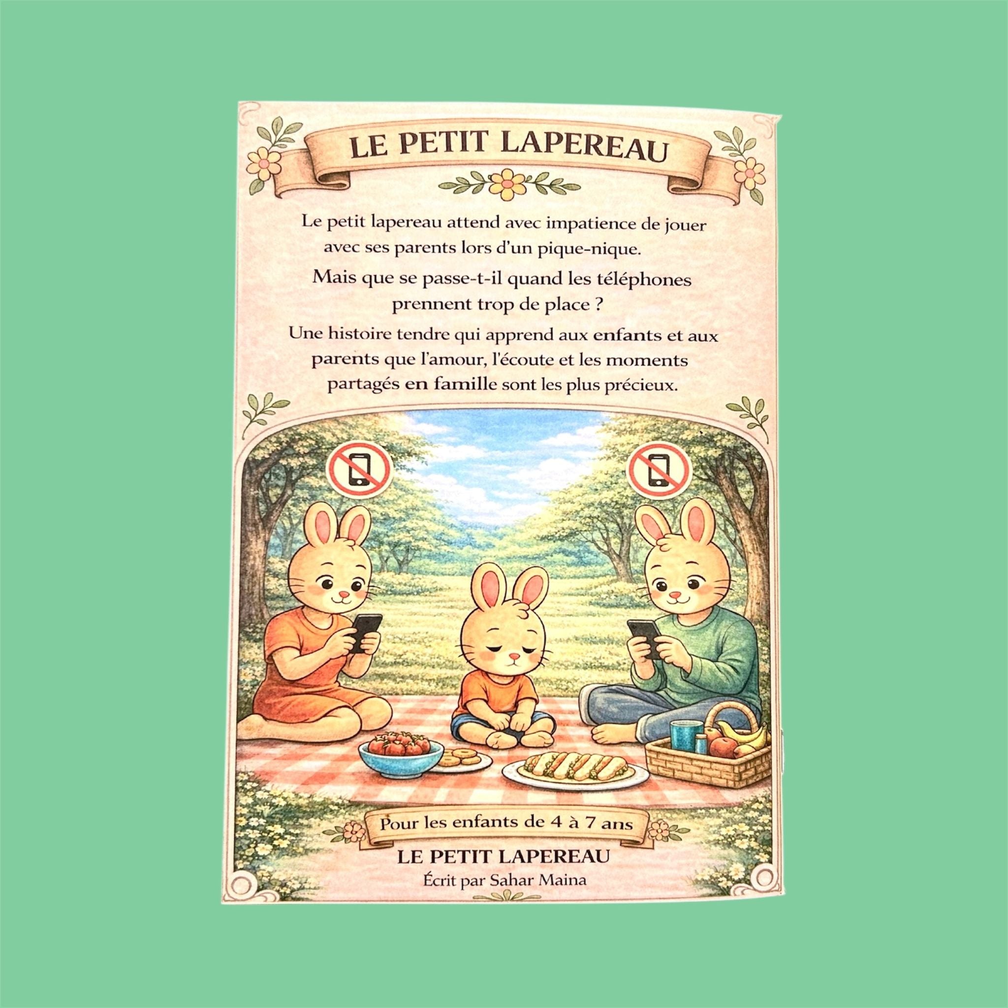 Le petit lapereau fait du pique-nique