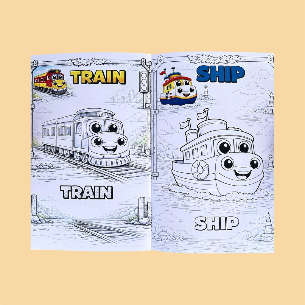 Transportation Coloring Book